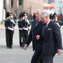 The then Prince of Wales accompanied by King Harald of Norway