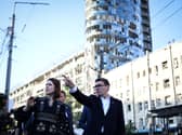 Andy Burnham during a tour of Kyiv