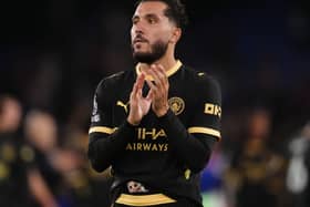 Manchester City’s Rayan Cherki applauds the fans after the final whistle following the Premier League match at Selhurst Park, London