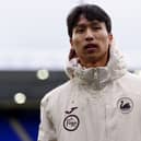 Eom Ji-sung arrives for a Swansea fixture