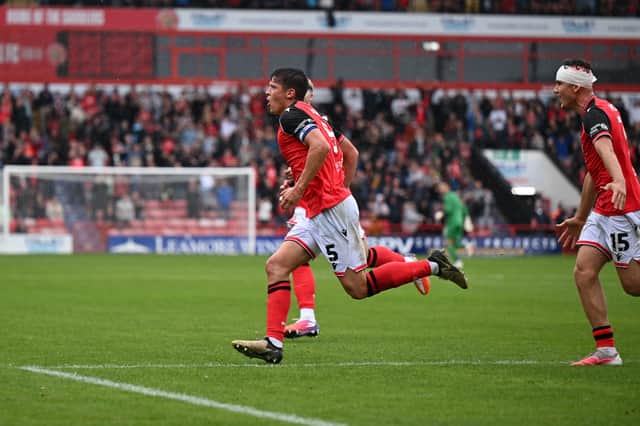 Harrison Burke scored the Saddlers' second on the cusp of half-time.