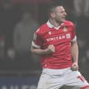 Paul Mullin celebrates