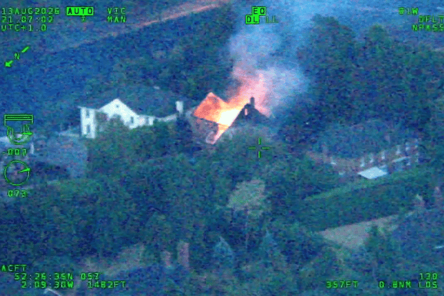 Stourbridge wildfire image from police aircraft.