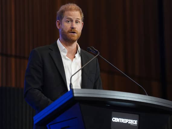 The Duke of Sussex speaks at a press conference