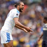 Dominic Calvert-Lewin shouts during Leeds' clash with Brentford