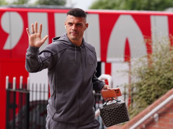 Sunderland's Granit Xhaka arrives at the Stadium of Light