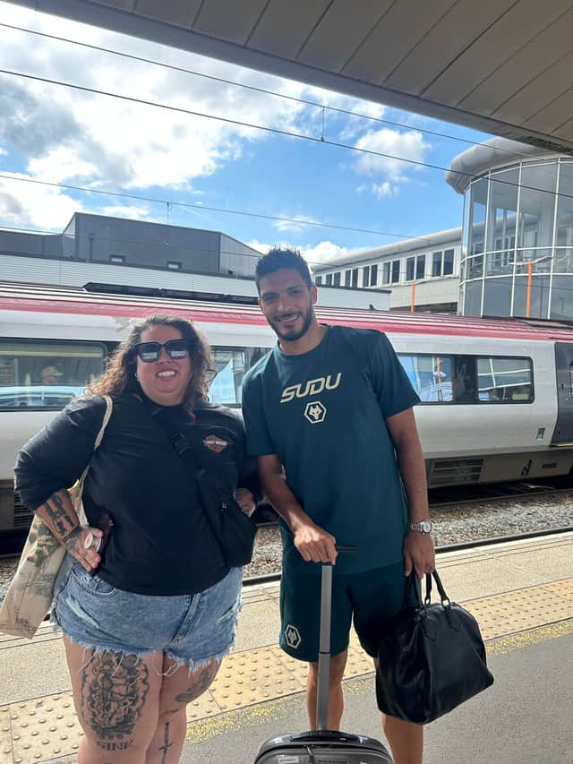 Kit Richardson with Wolves forward Raúl Jiménez.