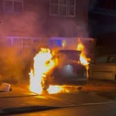 Car on fire in Yale Road, Willenhall.