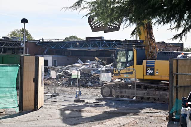 Co-op, Kidderminster, where demolition has started.