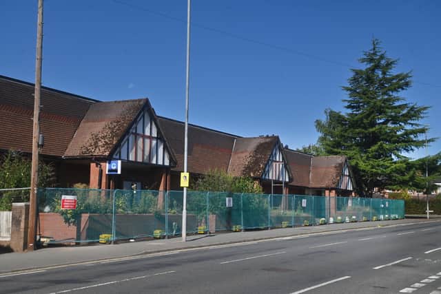 The demolition work taking place at Co-op, Kidderminster, earlier this month