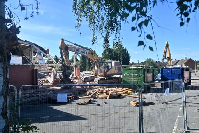 Co-op, Kidderminster, where demolition has started.
