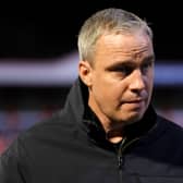 Michael Duff looks pensive as he leaves the pitch