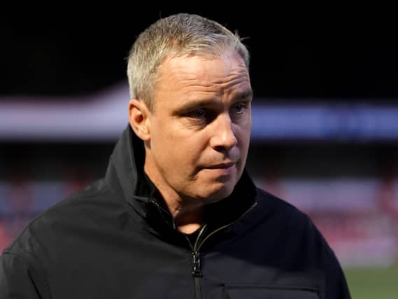 Michael Duff looks pensive as he leaves the pitch