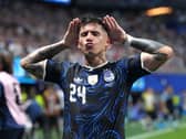 Argentina’s Enzo Fernandez celebrates scoring against England in their World Cup semi-final