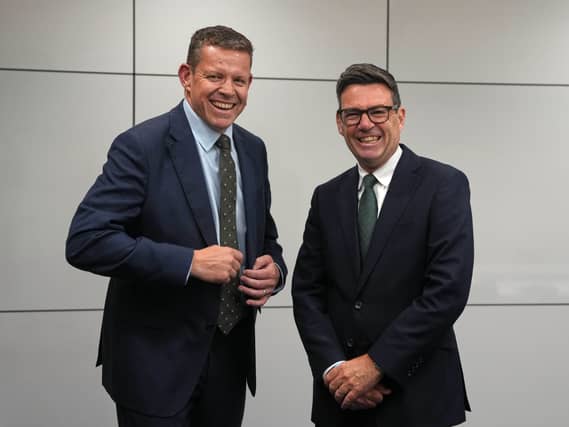 Prime Minister Andy Burnham with Welsh First Minister Rhun ap Iorwerth