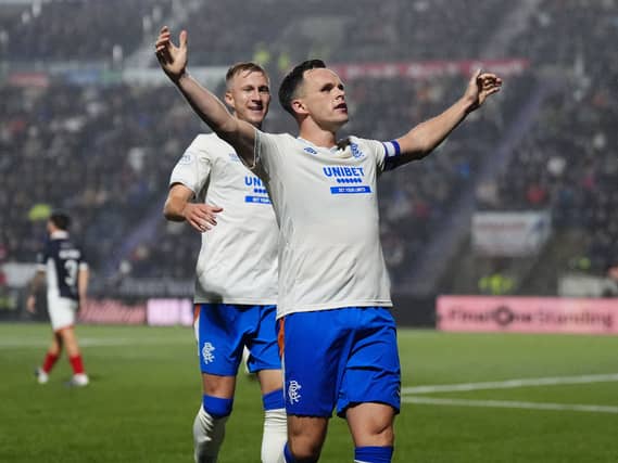 Lawrence Shankland celebrates the winner