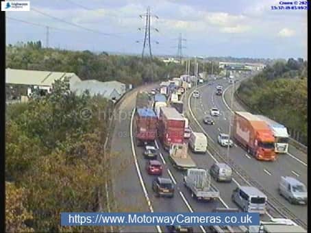 The closure is in place within Junction 1