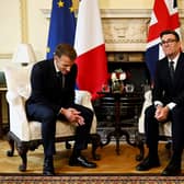 Prime Minister Andy Burnham (right) with French President Emmanuel