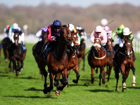 Mezcala on the way to winning to winning the Lincoln at Doncaster