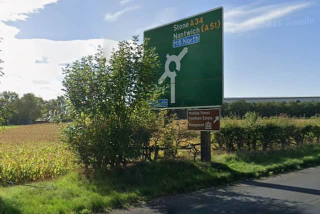 The A51 At Stone Showing Where The Proposed New Lidl Store Could Be Built