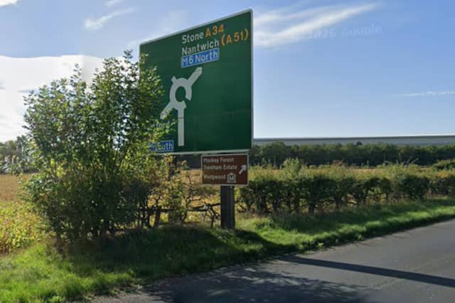 The A51 At Stone Showing Where The Proposed New Lidl Store Could Be Built