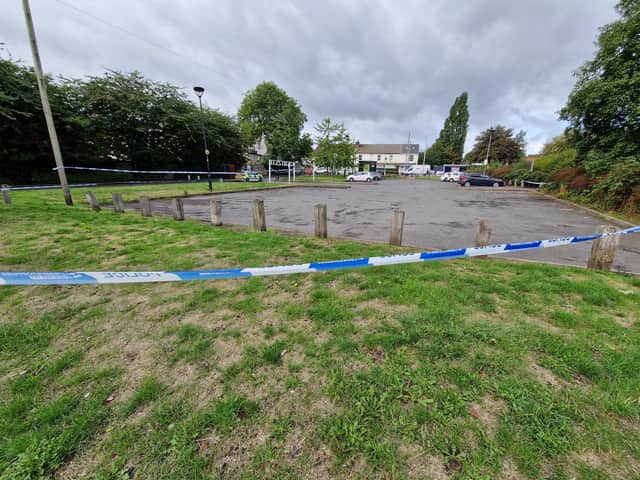 Police presence around a car park at Phoenix Park