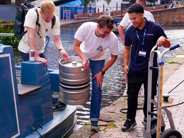 The Attic team taking their beer by canal to Utilita Arena Birmingham
