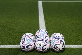 A group of footballs