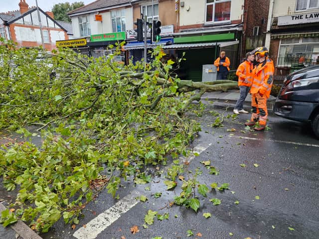 Crews were at the scene working to clear the debris