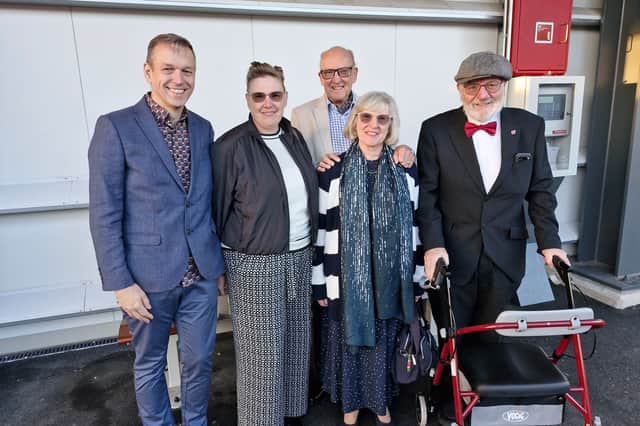 Jason Highfield, Rhianneth Highfield, John Dews, Sue Dews and Jim Bytheway were all dressed up for the journey