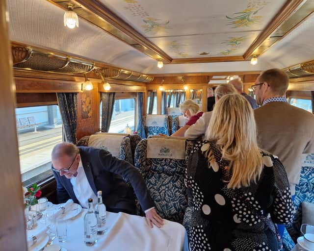 The carriages filled up quickly with passengers boarding the luxury train