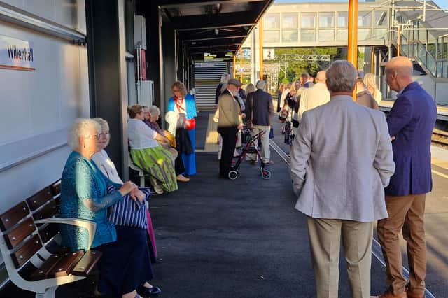 The platform filled up with people ready to board the train