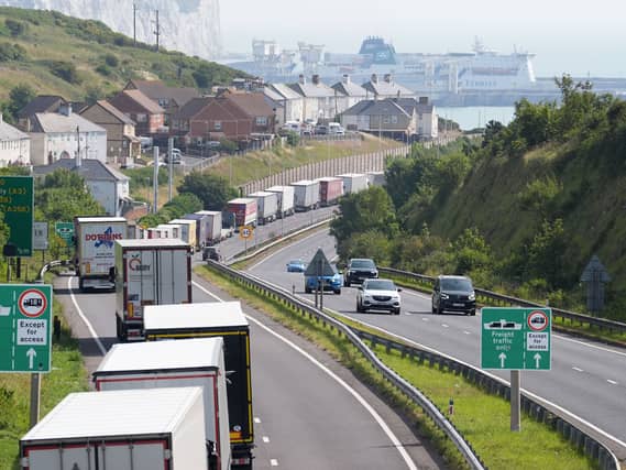 Freight traffic queueing to use the Port of Dover