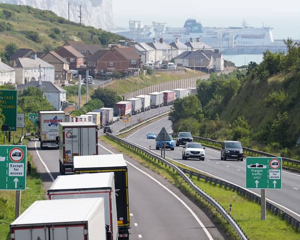 Freight traffic queueing to use the Port of Dover