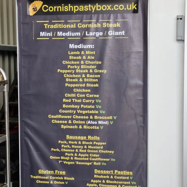 Different types of pasties in a wide range of flavours are available at the Cornish Pasty Box