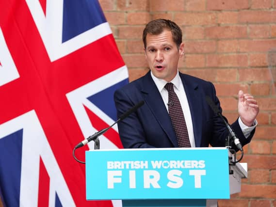 Robert Jenrick at a Reform UK press conference