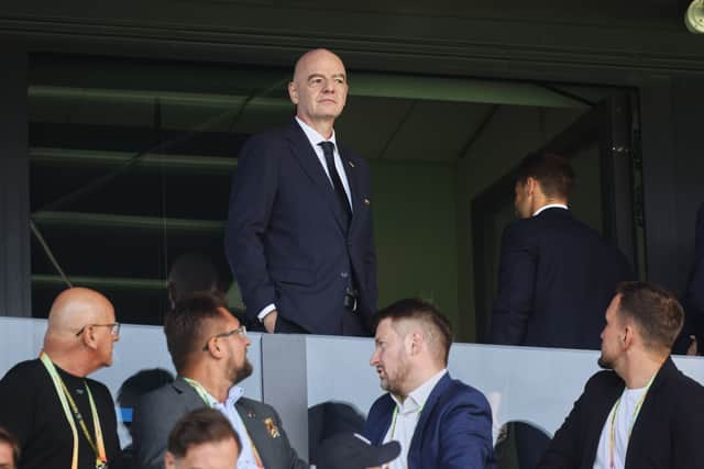 FIFA President Gianni Infantino attends the opening game of the Women’s Under-20 World Cup (Beata Zawrzel/AP)