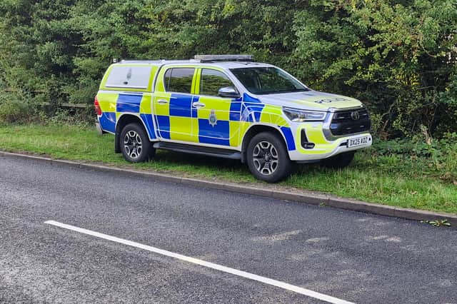 Staffordshire Police officers near the scene