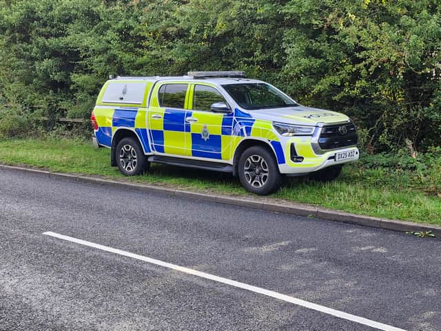 Staffordshire Police officers at the scene in Great Wyrley