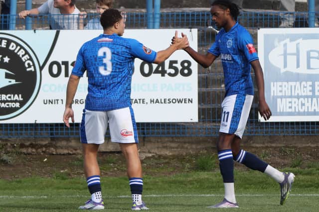 Vanylson Silva celebrates after equalising for Halesowen