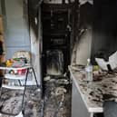 The home was left severely damaged by the fire. Photo: Reece Spruce