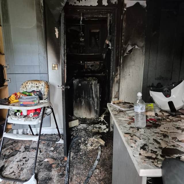 The home was left severely damaged by the fire. Photo: Reece Spruce