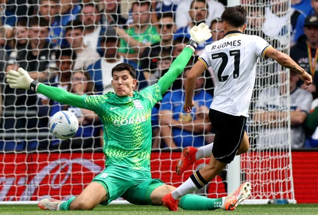James Beadle saves from Rodrigo Gomes