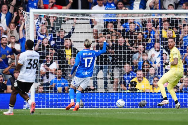 Wolves goalkeeper Jose Sa reacts after team-mate Jackson Tchatchoua scores an own goal during the Championship match at St Andrew's @ Knighthead Park