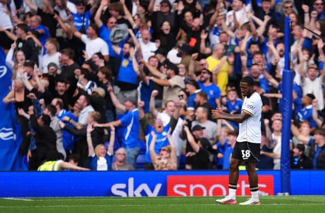 Jackson Tchatchoua appears dejected after scoring an own goal during Wolves' Championship draw with Birmingham City at St Andrew's @ Knighthead Park, Birmingham