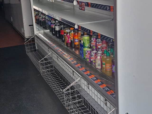 Drinks seen inside the Wolverhampton branch of Poundbakery