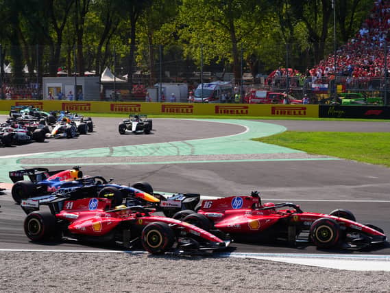 Lewis Hamilton (left) and Charles Leclerc