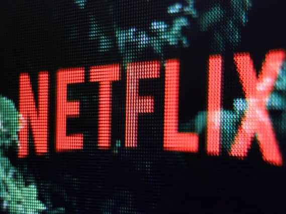A Netflix logo on a screen
