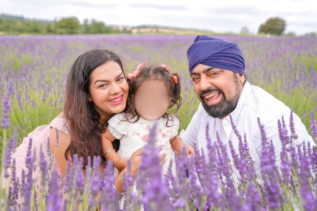 Neelam Heera-Shergill, her husband Kal and their daughter