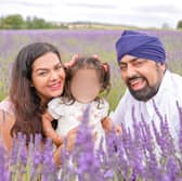 Neelam Heera-Shergill, her husband Kal and their daughter